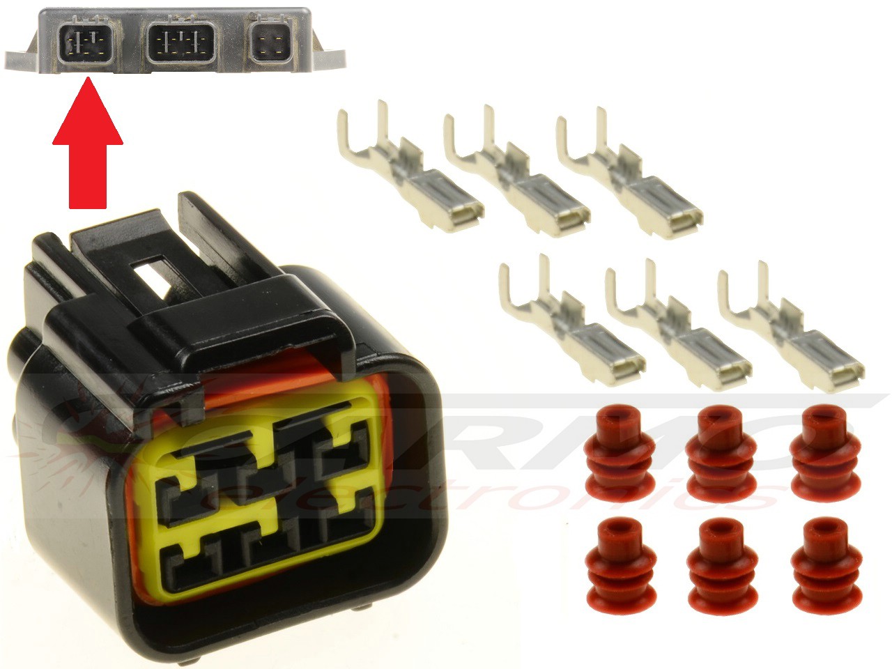 Conector CDI ECU de 6 polos para moto - Haga click en la imagen para cerrar