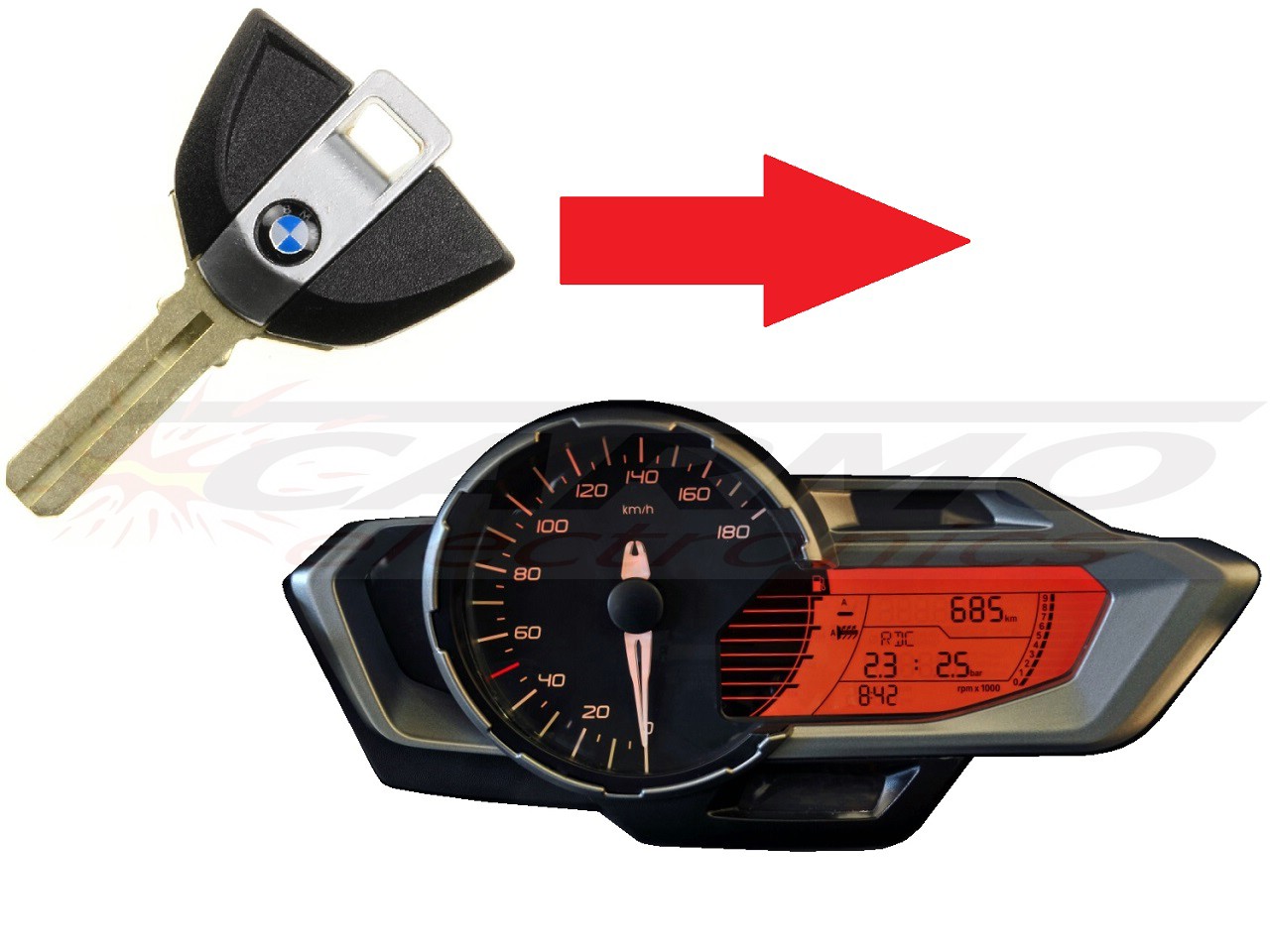 BMW C600 C650 G310 1x llave de chip key programación → Pantalla / Tablero - Haga click en la imagen para cerrar