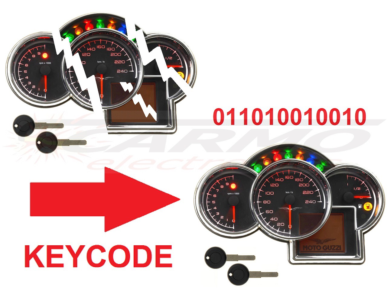 Moto Guzzi Data copy Km Mile key codes - Haga click en la imagen para cerrar