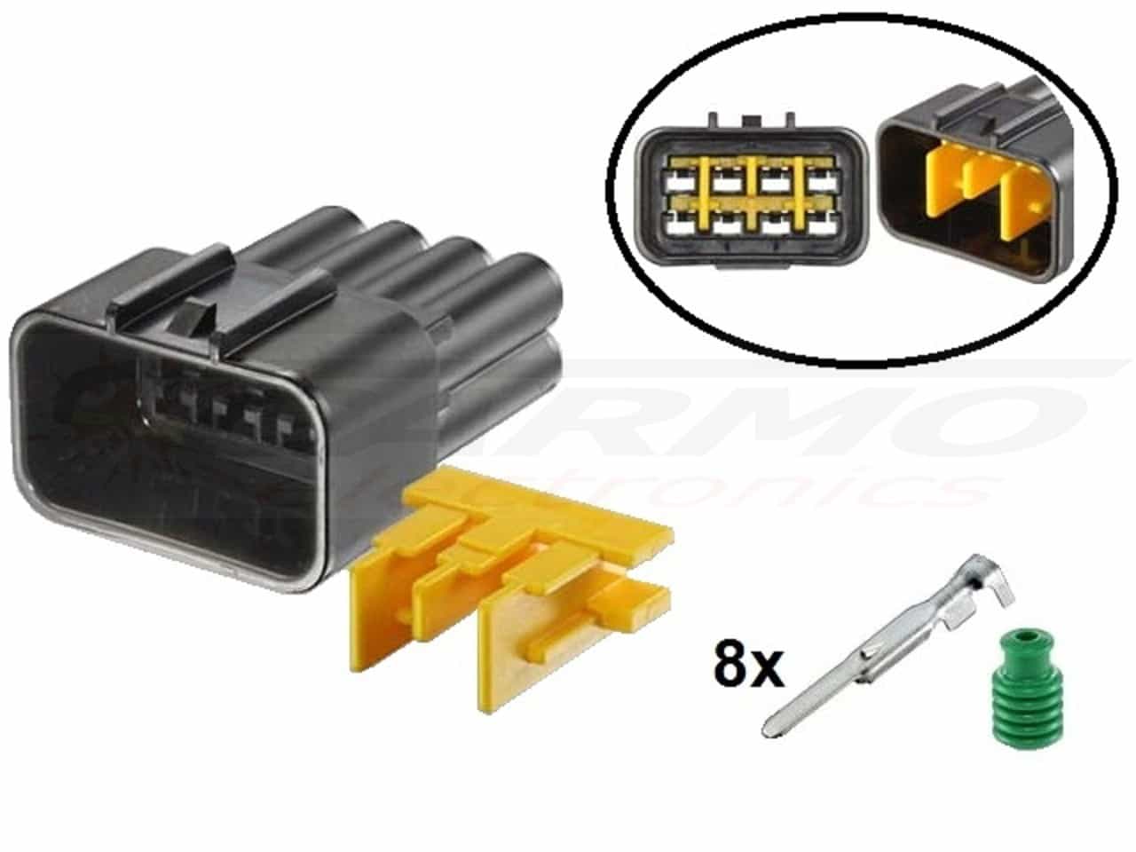 RFW-8P090-M set - Conector moto macho 8 polos - Haga click en la imagen para cerrar